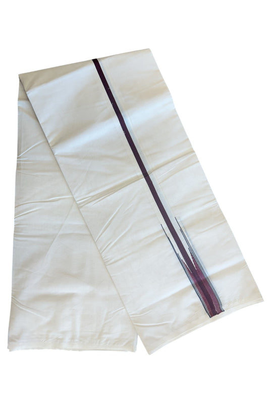 DMK Veshti - SHORT DHOTI SPECIAL! Kaitharikada.com - 27% Discount! Balaramapuram Double Off white - (Unbleached) Mundu/Dhoti - 100X100 - 1.25 inch Kara & 46 inches Height  Puliyilakkara Maroon & Black Striped Chutty Kara - 4KK5104ASH