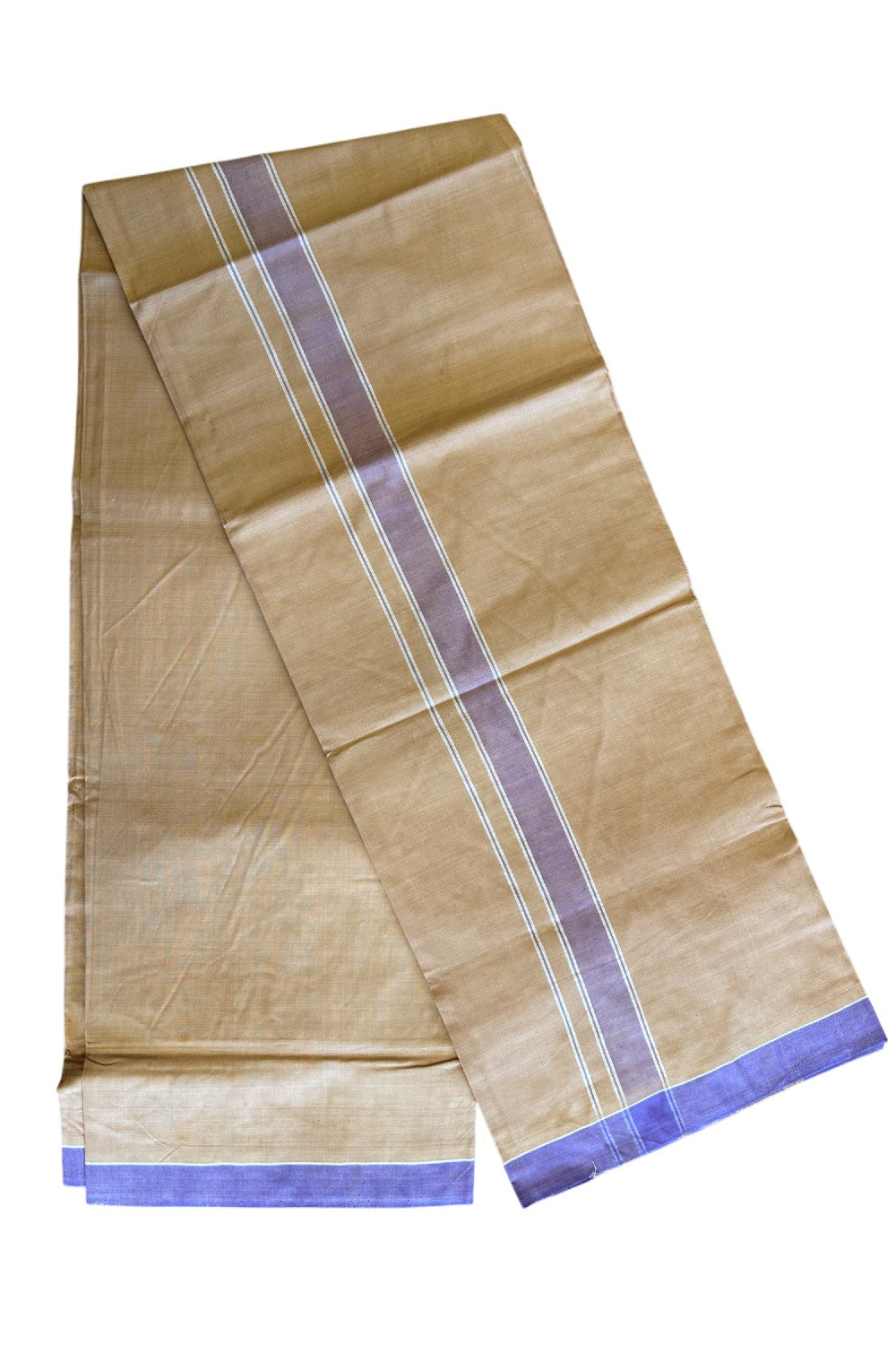 KaithariKada Kalamachal 100% Cotton Lungi/Kaily- KAVI - 2 inch Violet Border - 4KK8004KK