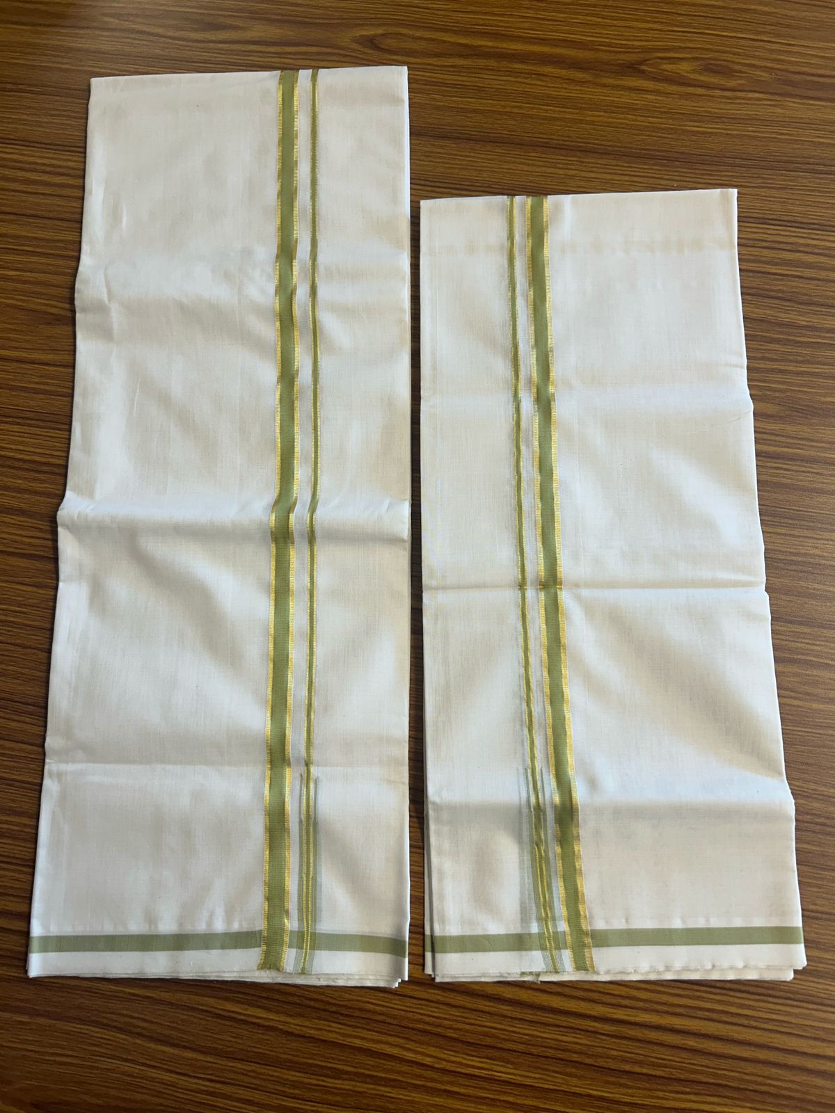 55% Discount!!! KaithariKada HANDLOOM UNAKKUPAAV Balaramapuram - 100% Cotton Puliyilakkara Chutty - & SINGLE SET MUND FOR WOMEN - OLIVE GREEN Kasav Border- 4KK497RAV