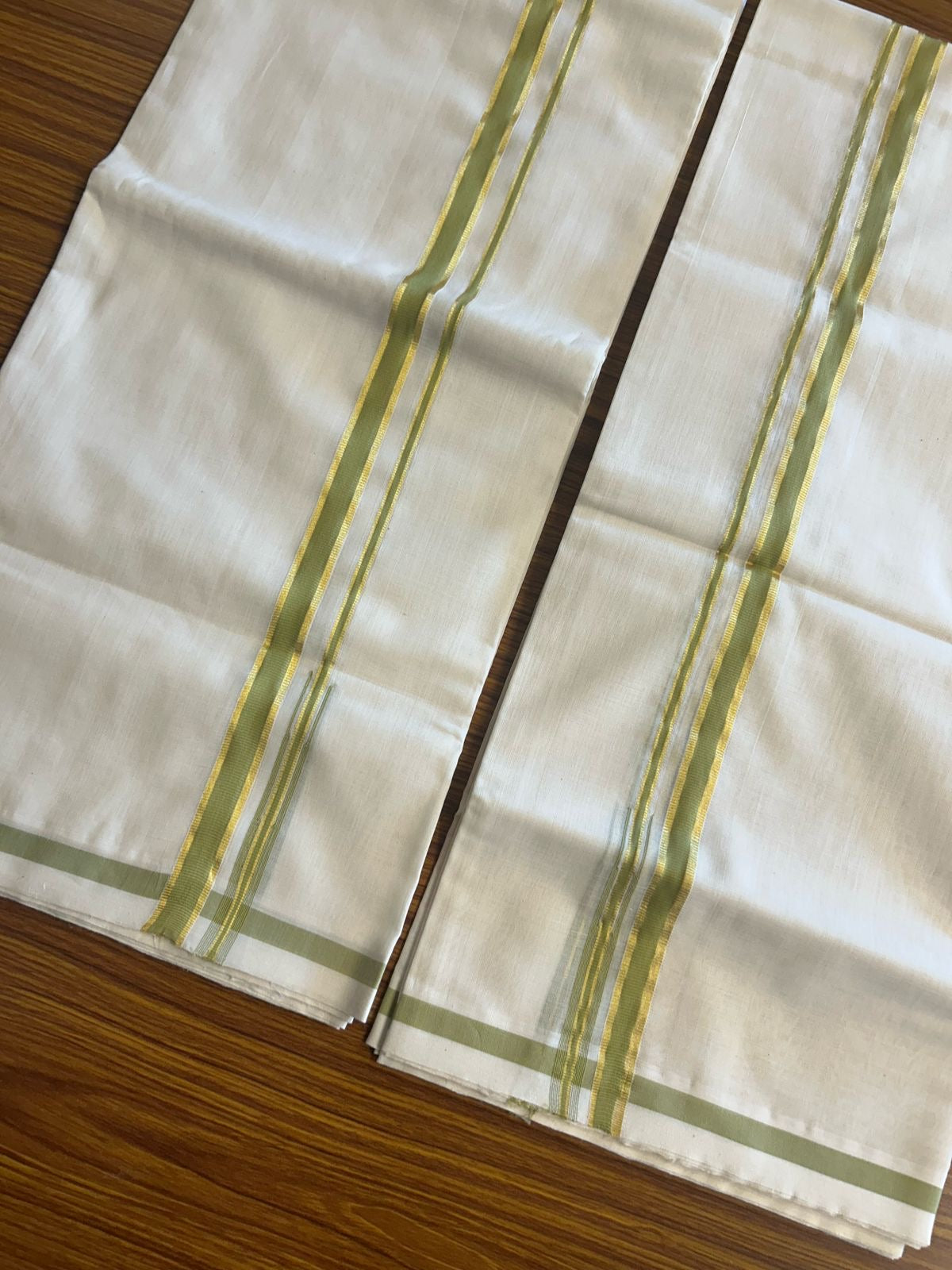 55% Discount!!! KaithariKada HANDLOOM UNAKKUPAAV Balaramapuram - 100% Cotton Puliyilakkara Chutty - & SINGLE SET MUND FOR WOMEN - OLIVE GREEN Kasav Border- 4KK497RAV