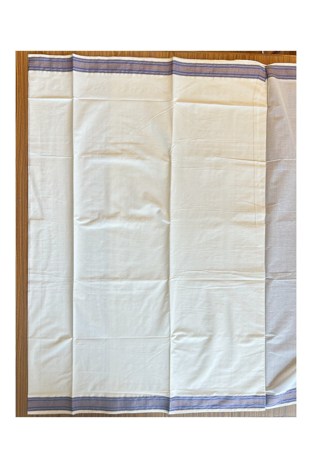 Kaitharikada Kerala Cotton Saree 4 inch Blue & Kasavu - 4KK303VIN