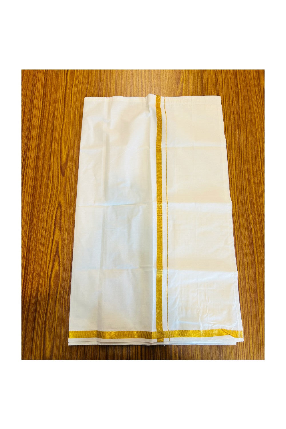 10% DISCOUNT !!! Kaitharikada -Traditional South Indian Kids Cotton Kurta & Mund - Blue Kurta Off white Kasavu Mund Age 5- 4KK106YUV5