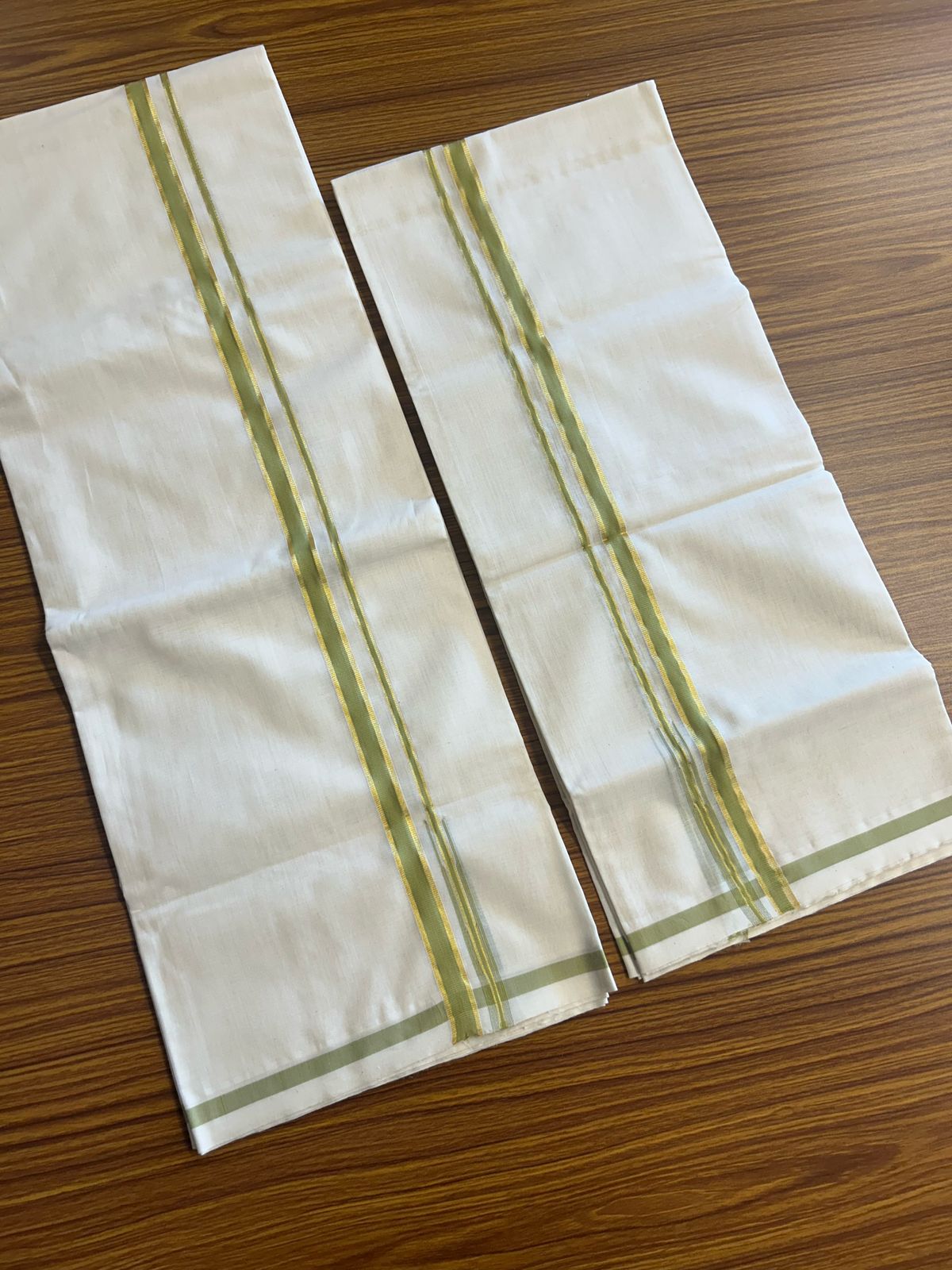55% Discount!!! KaithariKada HANDLOOM UNAKKUPAAV Balaramapuram - 100% Cotton Puliyilakkara Chutty - & SINGLE SET MUND FOR WOMEN - OLIVE GREEN Kasav Border- 4KK497RAV