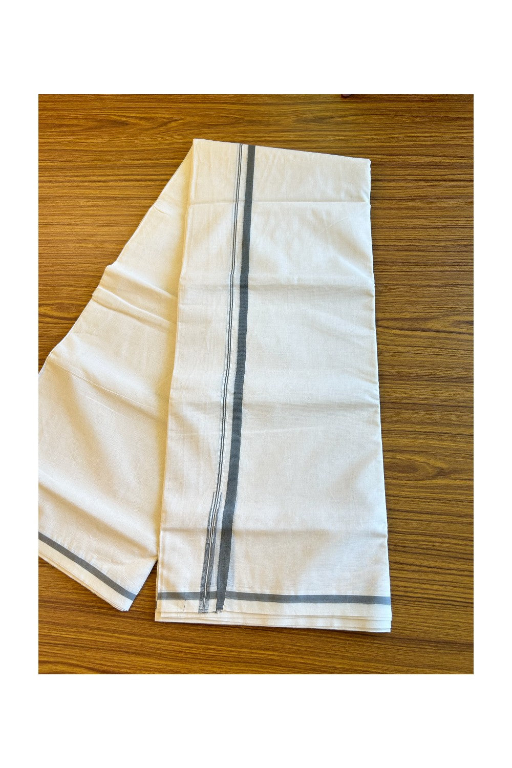 21% Discount Latest!! KaithariKada Balaramapuram 100% Cotton Double Off white - (Unbleached) Mundu/Dhoti-100x100  1. cm Puliyilakkara Chutty Grey Kara- 46KK500KK