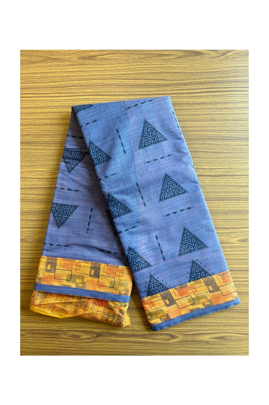 KaithariKada- Balaramapuram Saree - 100% PURE Cotton Silk - Violet &Orange Design - 5KK1004DHA