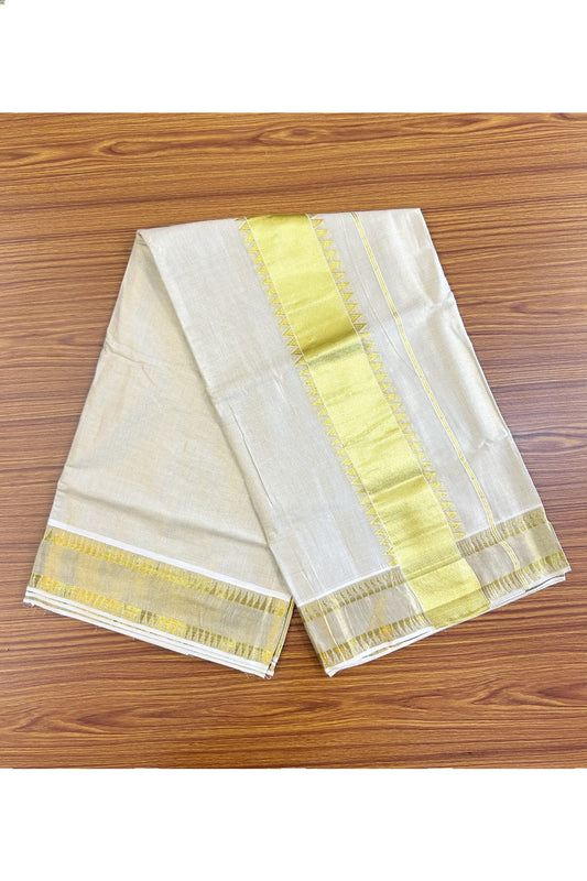 25% Discount! Kaitharikada Kerala Saree - Kasavu Tissue -  Kasavu Zari Temple Embroidery- 5KK300VIN