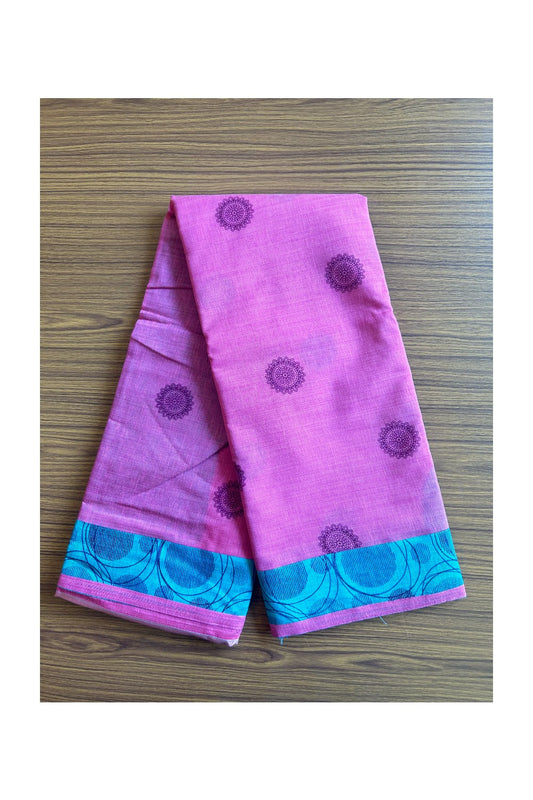 KaithariKada- Balaramapuram Saree - 100% PURE Cotton Silk- Rose Pink & Sky Blue Design - 6KK1004DHA.