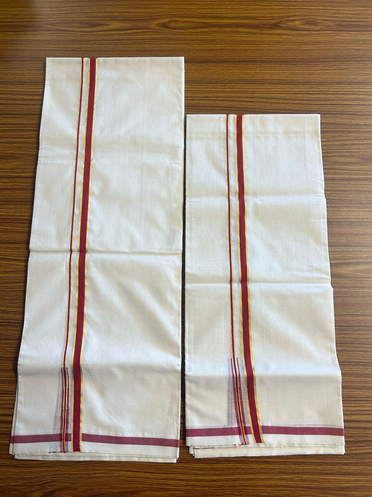 55% Discount!!! KaithariKada HANDLOOM UNAKKUPAAV Balaramapuram - 100% Cotton Puliyilakkara Chutty - & SINGLE SET MUND FOR WOMEN - MAROON Kasav Border- 6KK497RAV