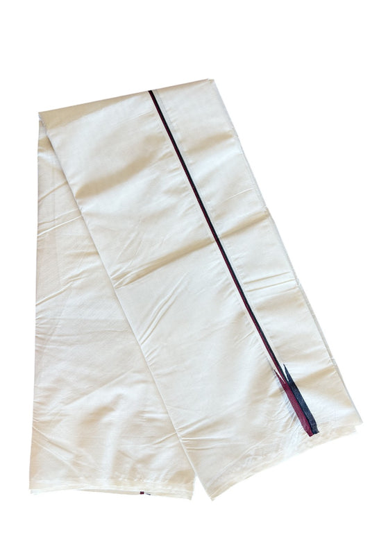 DMK VESHTI SHORT DHOTHI - DMK Veshti - 29% DISCOUNT! KaithariKada Balaramapuram 100% Cotton Double Off white - (Unbleached) Mundu/Dhoti-100x100 - 0.75 inch &  46 inches Height Puliyilakkara MAROON & BLACK Chutty - 6KK5079ASH