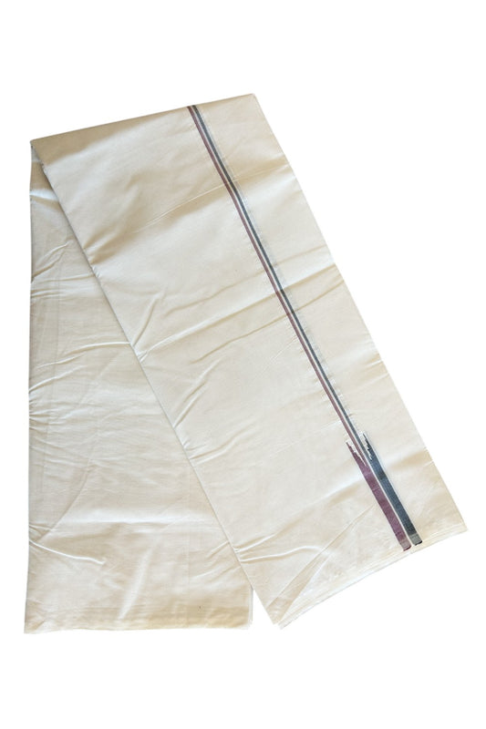 ADMK VESTHI SHORT DHOTI SPECIAL! Kaitharikada.com - 19% Discount! Balaramapuram Double Off white - (Unbleached) Mundu/Dhoti - 100X100 - 2 cm Kara & 46 inches Height Puliyilakkara Maroon & Black Chutty Kara - 6KK5087ASH
