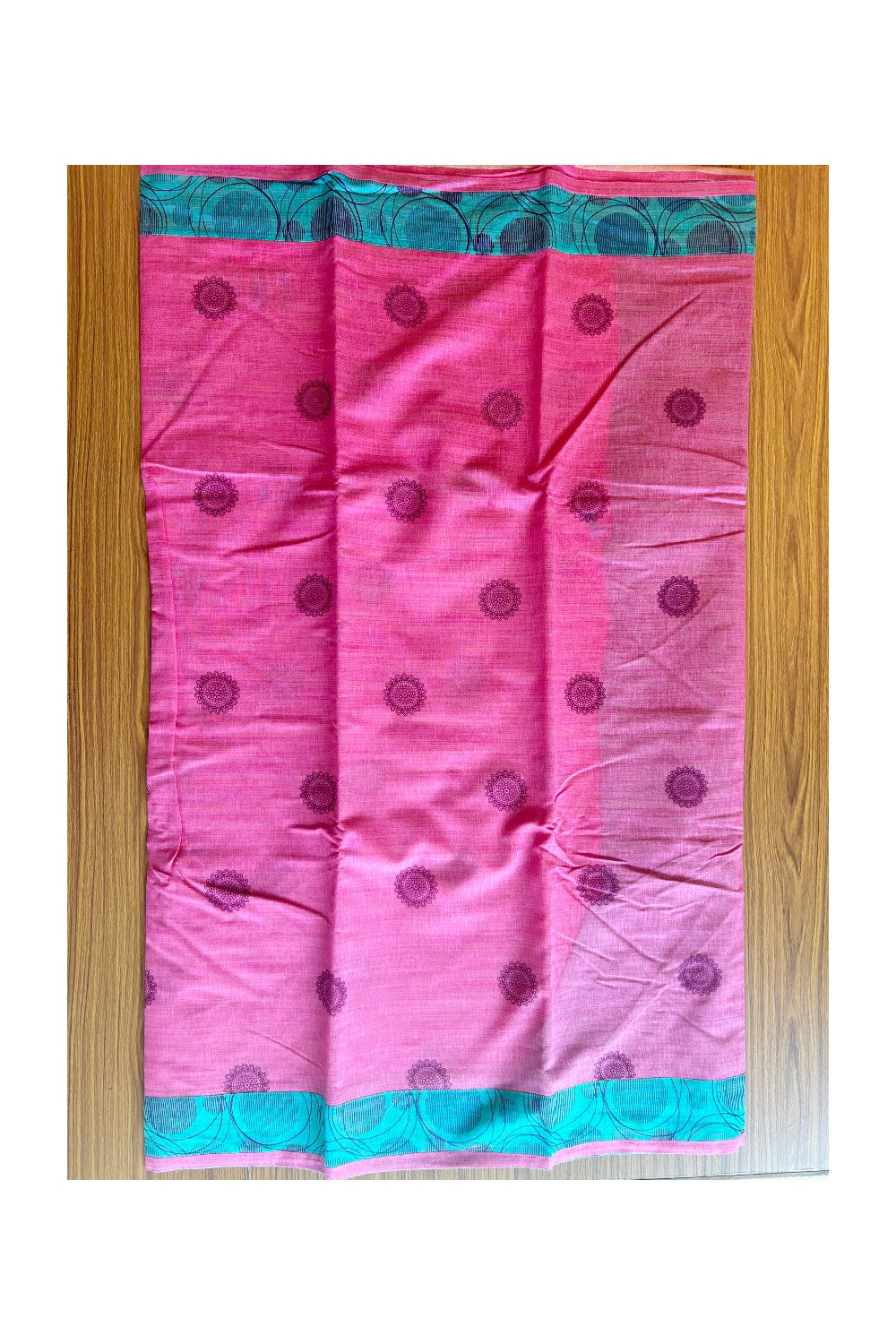 KaithariKada- Balaramapuram Saree - 100% PURE Cotton Silk- Rose Pink & Sky Blue Design - 6KK1004DHA.