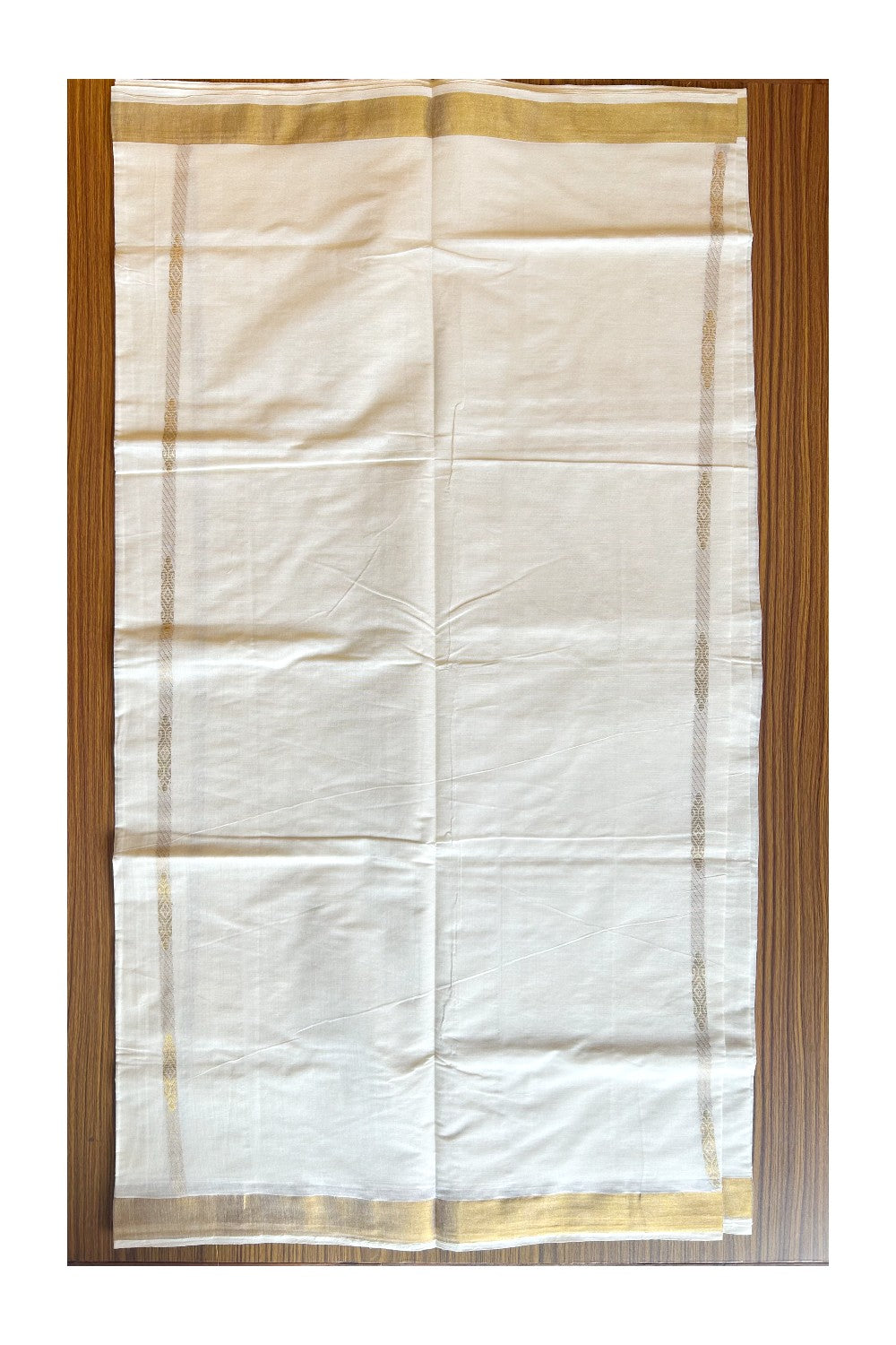 23% Discount!!! Kaitharikada Kerala Cotton Saree Off white - 28 inch Kasav Zari with Flower Pattern Putta Design- 7KK1002JEE