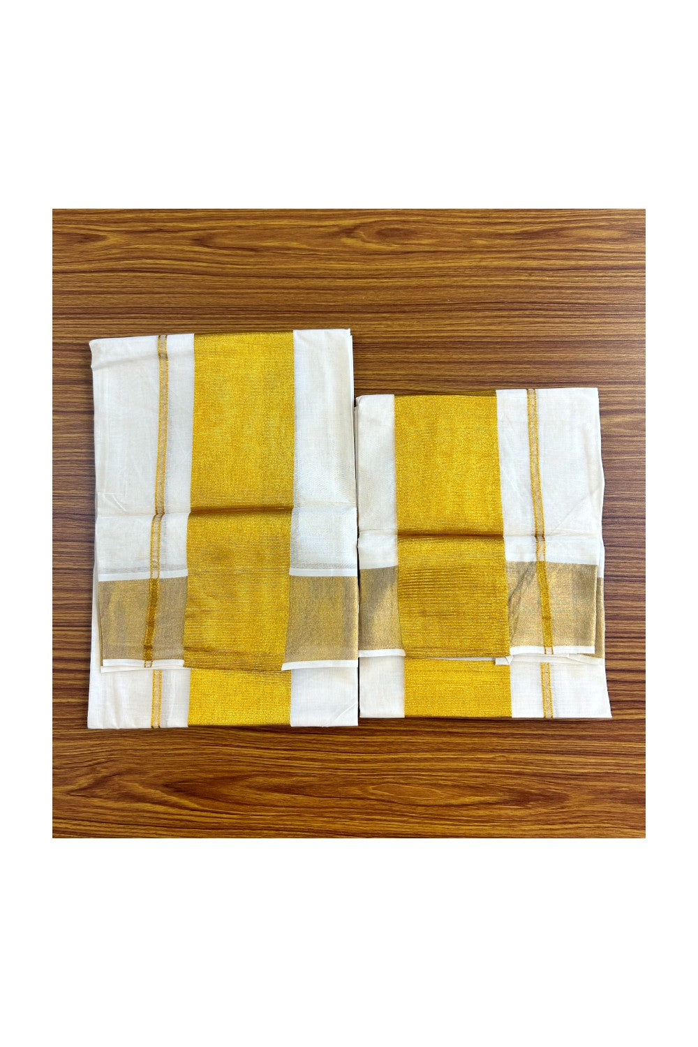 27% Discount!! KaithariKada - Kerala Cotton Mix Single Set Mundu - EXTRA LENGTH - Kasavu Big Kara - 7KK471CKA