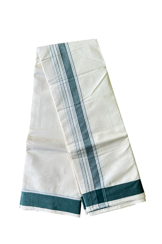 36% Discount KaithariKada 100% Cotton Off White - (Unbleached)- Pure Cotton -  100x100 thread - NORTH INDIAN  ATTACHED GAMCHA 9X5 Dhoti Dark Green STRIPED 2.75 inch  kara - 8KK5004PMC