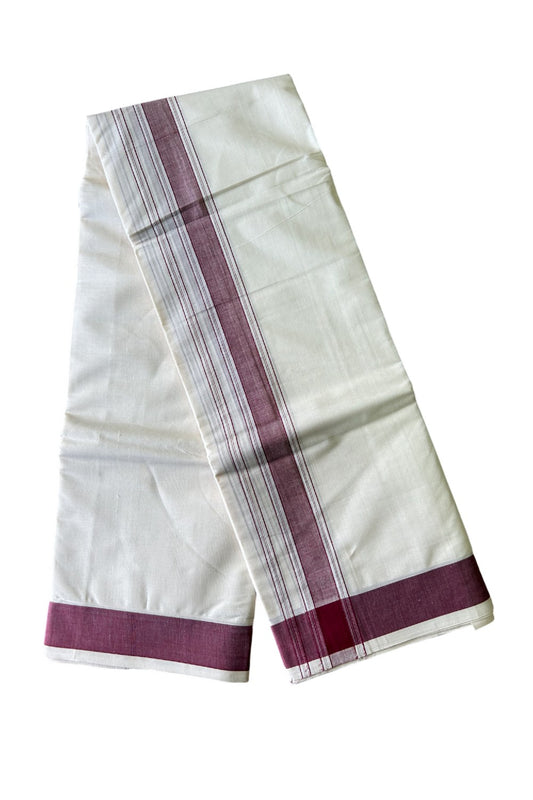 36% Discount KaithariKada 100% Cotton Off White - (Unbleached) - Pure Cotton - 100x100 thread -NORTH INDIAN  ATTACHED GAMCHA 9X5 Dhoti Maroon STRIPED 2.75 inch  kara - 9KK5004PMC