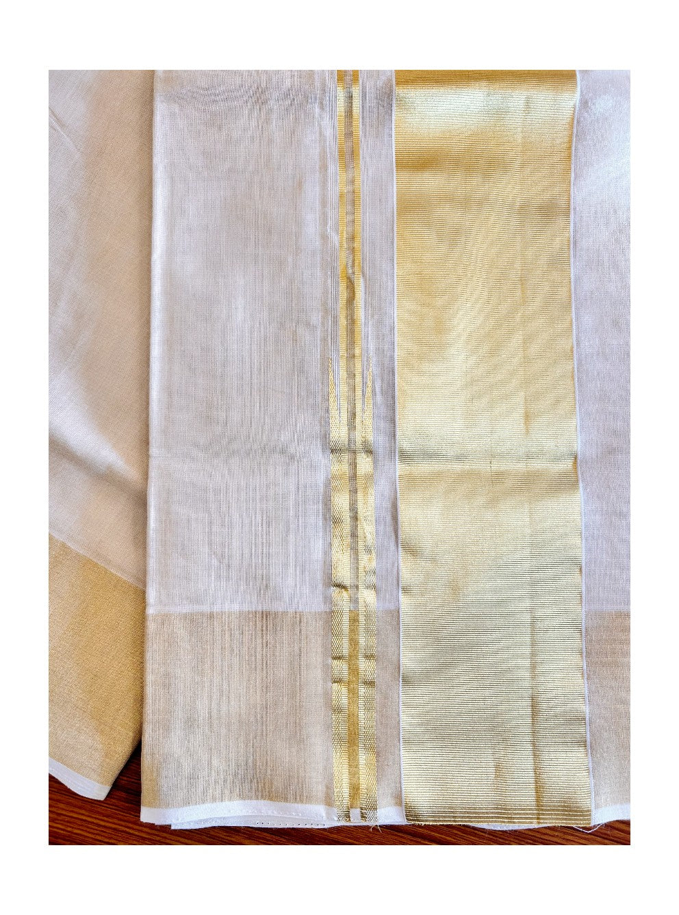 KaithariKada HANDLOOM UNAKKUPAAV Balaramapuram Kerala Saree for Women - 100% PURE Tissue Cotton 5.25 Inch with Kasavu PULIYILAKKARA Design Kara - 3.
