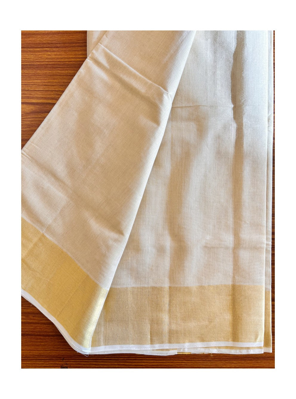 KaithariKada HANDLOOM UNAKKUPAAV Balaramapuram Kerala Saree for Women - 100% PURE Tissue Cotton 5.25 Inch with Kasavu PULIYILAKKARA Design Kara - 3.