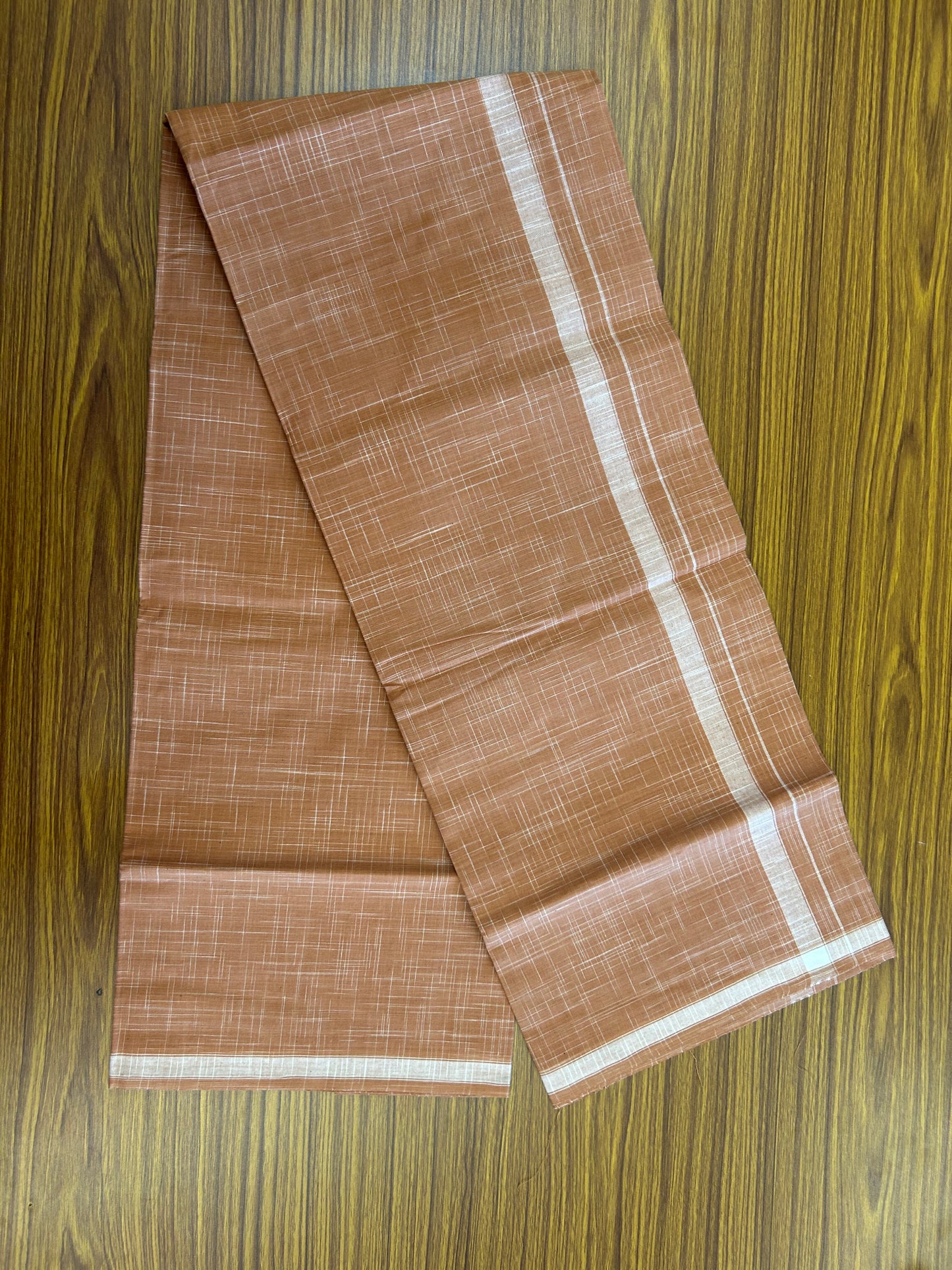 Premium Kathar Type Mund Pure cotton - Kaitharikada - Single Kaily / Lungi - 0.75 inch White Stripes kara Plain Border with Kavi & White Stripes colour body (2 meter / 4 muzham) -  43 KK8050 MUT
