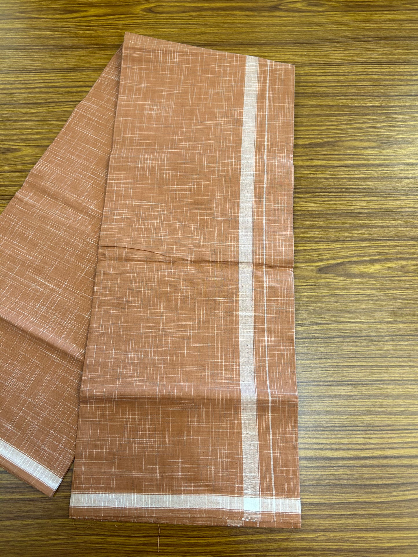 Premium Kathar Type Mund Pure cotton - Kaitharikada - Single Kaily / Lungi - 0.75 inch White Stripes kara Plain Border with Kavi & White Stripes colour body (2 meter / 4 muzham) -  43 KK8050 MUT