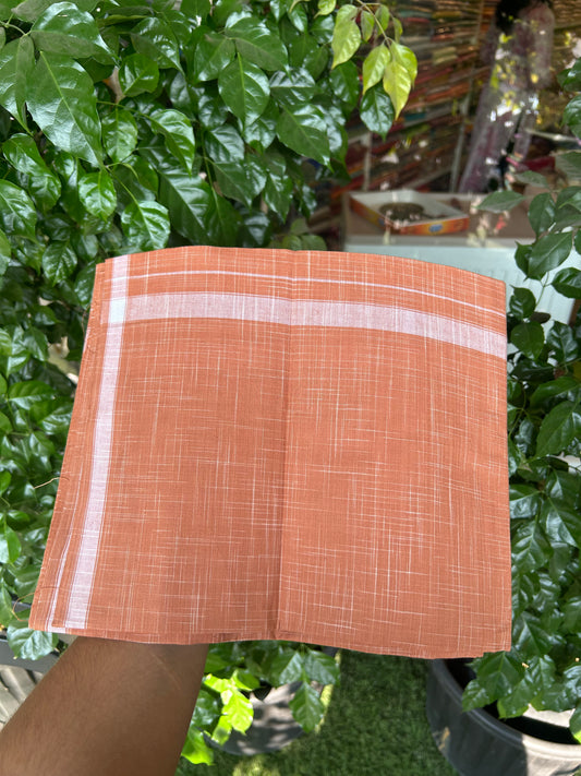 Premium Kathar Type Mund Pure cotton - Kaitharikada - Single Kaily / Lungi - 0.75 inch White Stripes kara Plain Border with Kavi & White Stripes colour body (2 meter / 4 muzham) -  43 KK8050 MUT