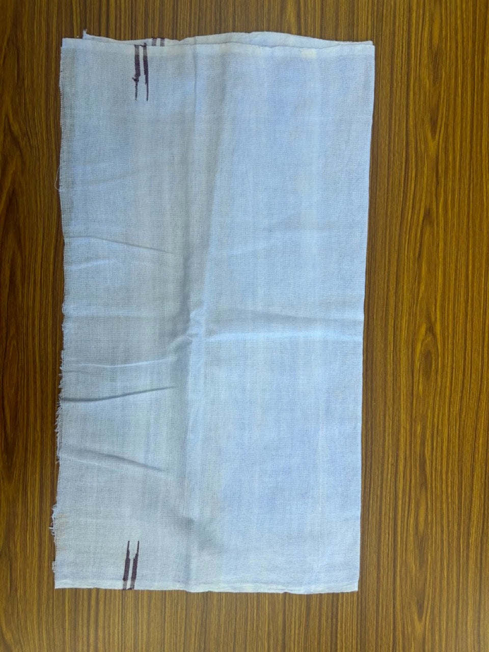 Kaitharikada - HANDLOOM Pure Cotton Kerala Towel - Thorthu - White Body & Purple Chutty Kara- 1KK5197ELA