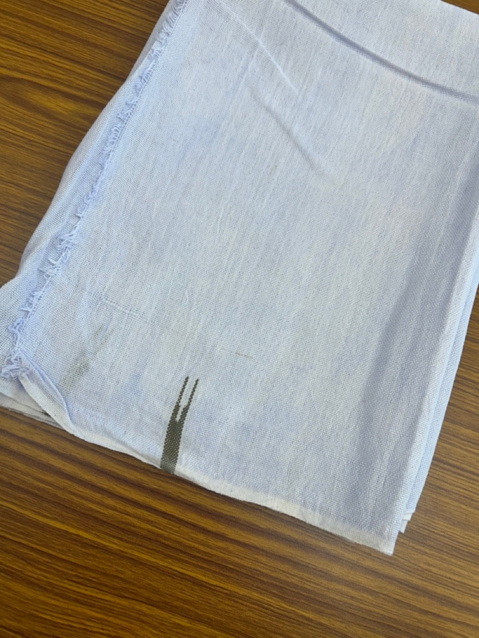 Kaitharikada - HANDLOOM Pure Cotton Kerala Towel - Thorthu - White Body & Sage Green Chutty Kara- 3KK5197ELA