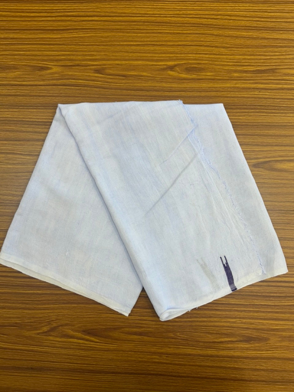 Kaitharikada - HANDLOOM Pure Cotton Kerala Towel - Thorthu - White Body & Violet Chutty Kara- 4KK5197ELA
