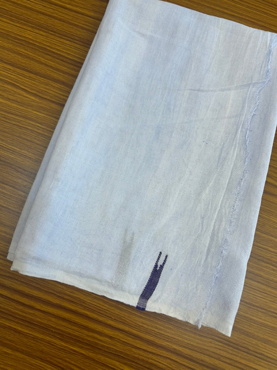 Kaitharikada - HANDLOOM Pure Cotton Kerala Towel - Thorthu - White Body & Violet Chutty Kara- 4KK5197ELA