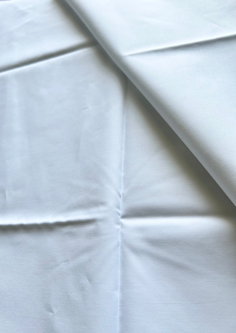 NEW! Kaitharikada Politician Shirt- PURE White  Mercerised  Cotton Shirt Material 200x115(cm) (₹ 480 Per meter) - 2KK7001MKS.