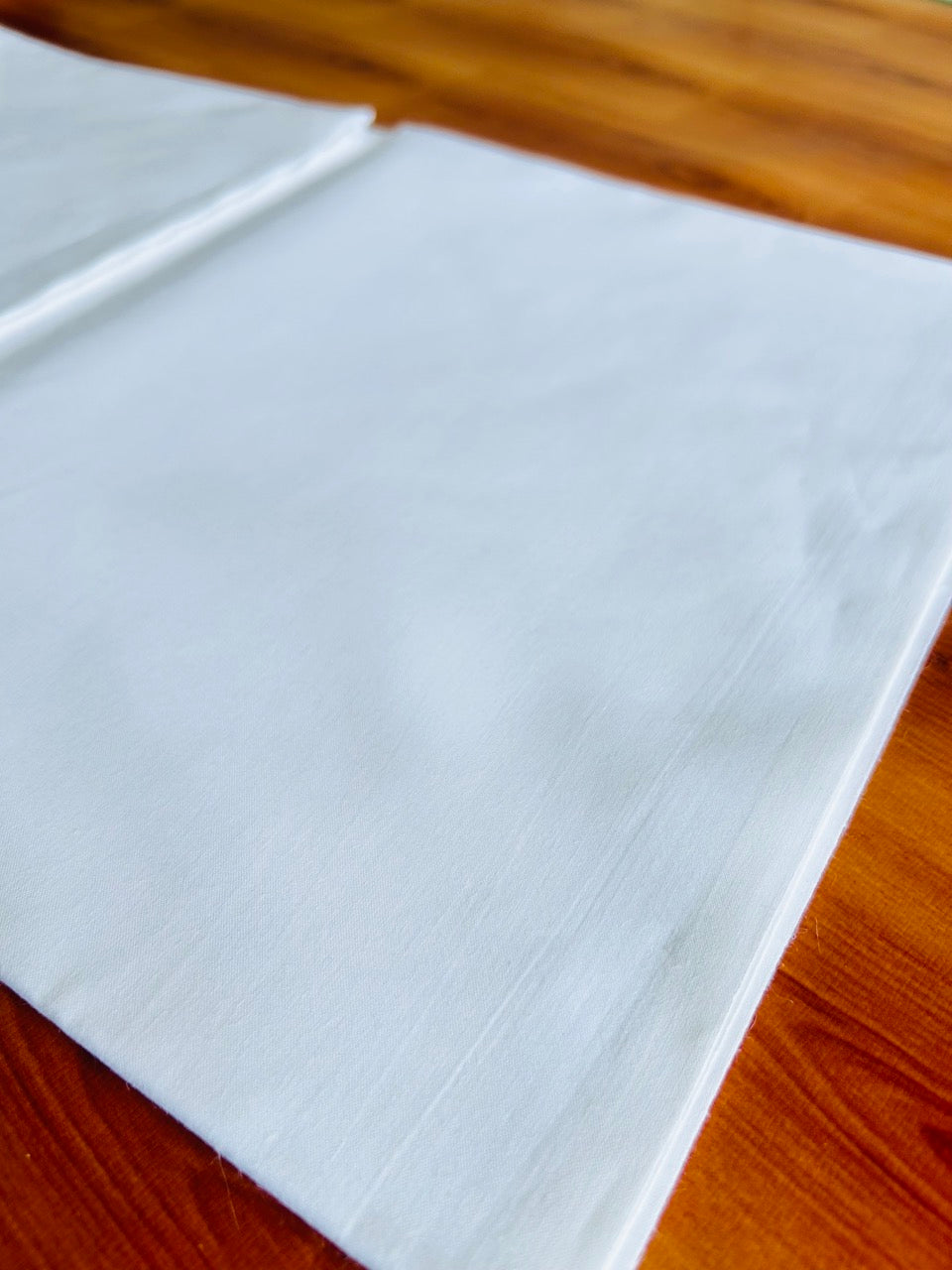 NEW! Kaitharikada Politician Shirt- PURE White  Mercerised  Cotton Shirt Material 200x115(cm) (₹ 480 Per meter) - 2KK7001MKS.