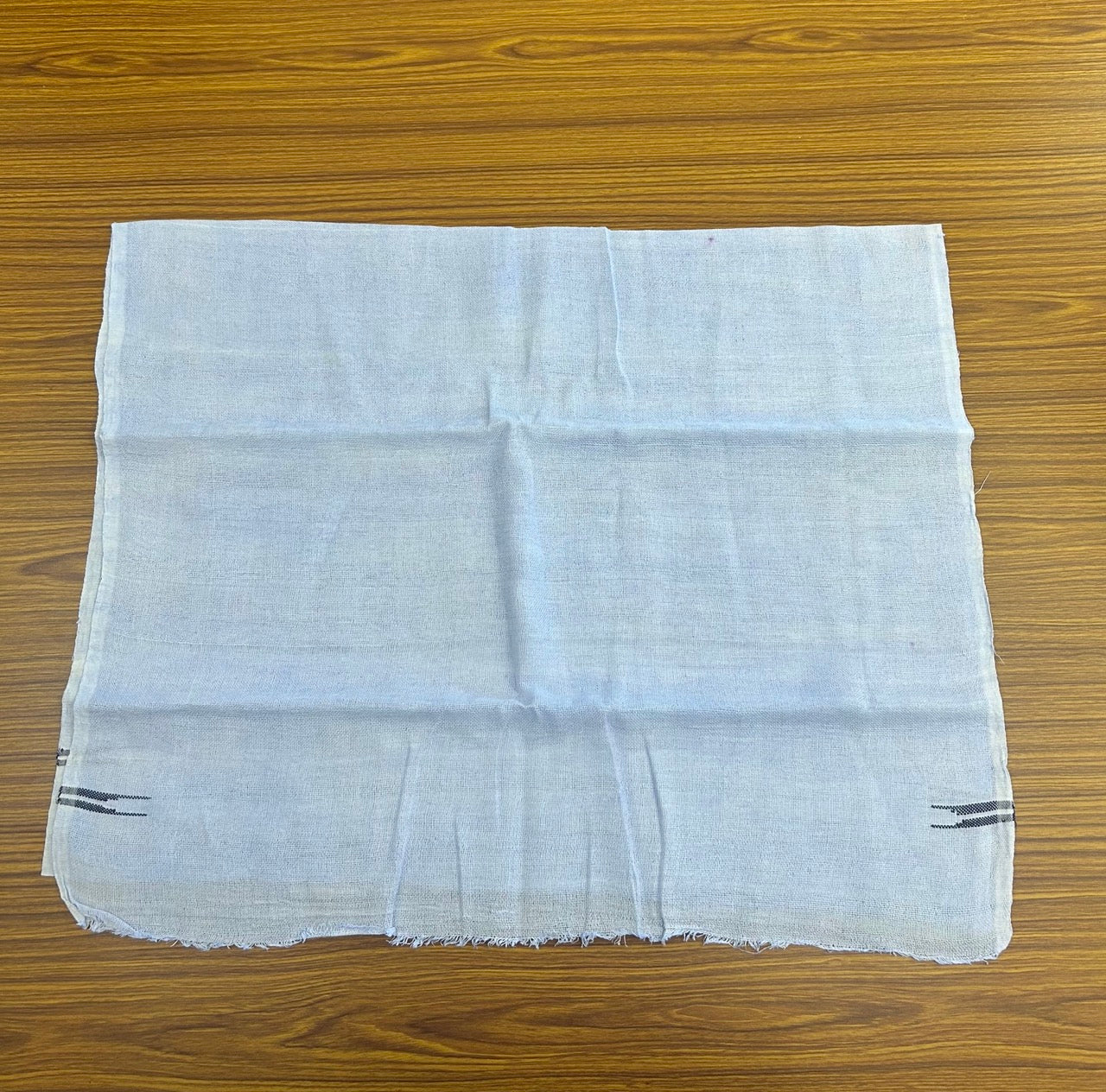 Kaitharikada - HANDLOOM Pure Cotton Kerala Towel - Thorthu - White Body & Violet Chutty Kara- 7KK5197ELA