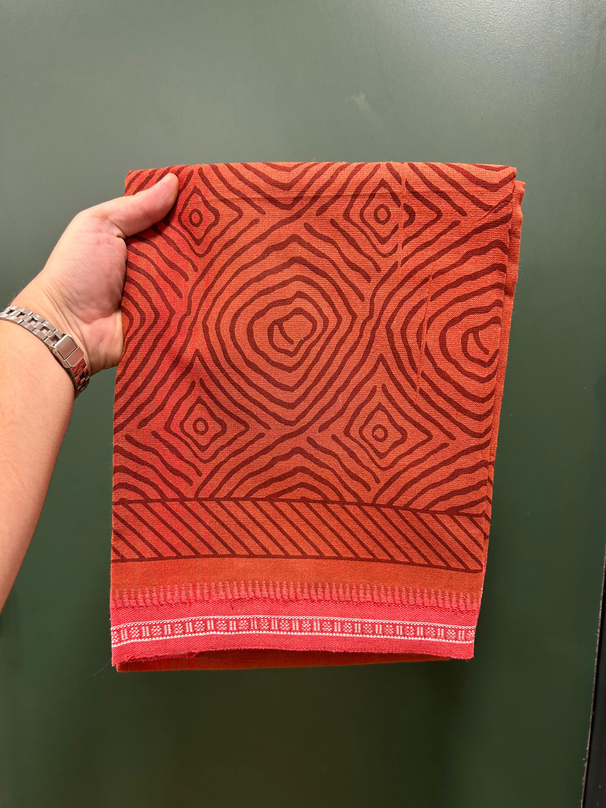 Single Kaily / Lungi - Kaitharikada - Mixed Cotton - 40s twisted - 1.5 inch Pink Printed Design Kara With Kavi Colour Body (2 meter / 4 muzham) -  14 KK8084 GAN