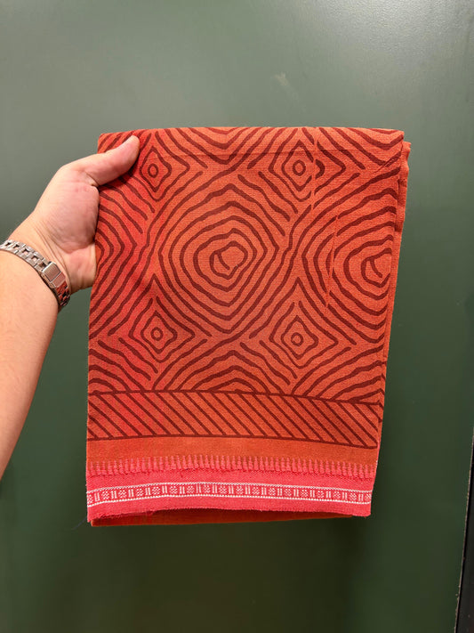 Single Kaily / Lungi - Kaitharikada - Mixed Cotton - 40s twisted - 1.5 inch Pink Printed Design Kara With Kavi Colour Body (2 meter / 4 muzham) -  14 KK8084 GAN