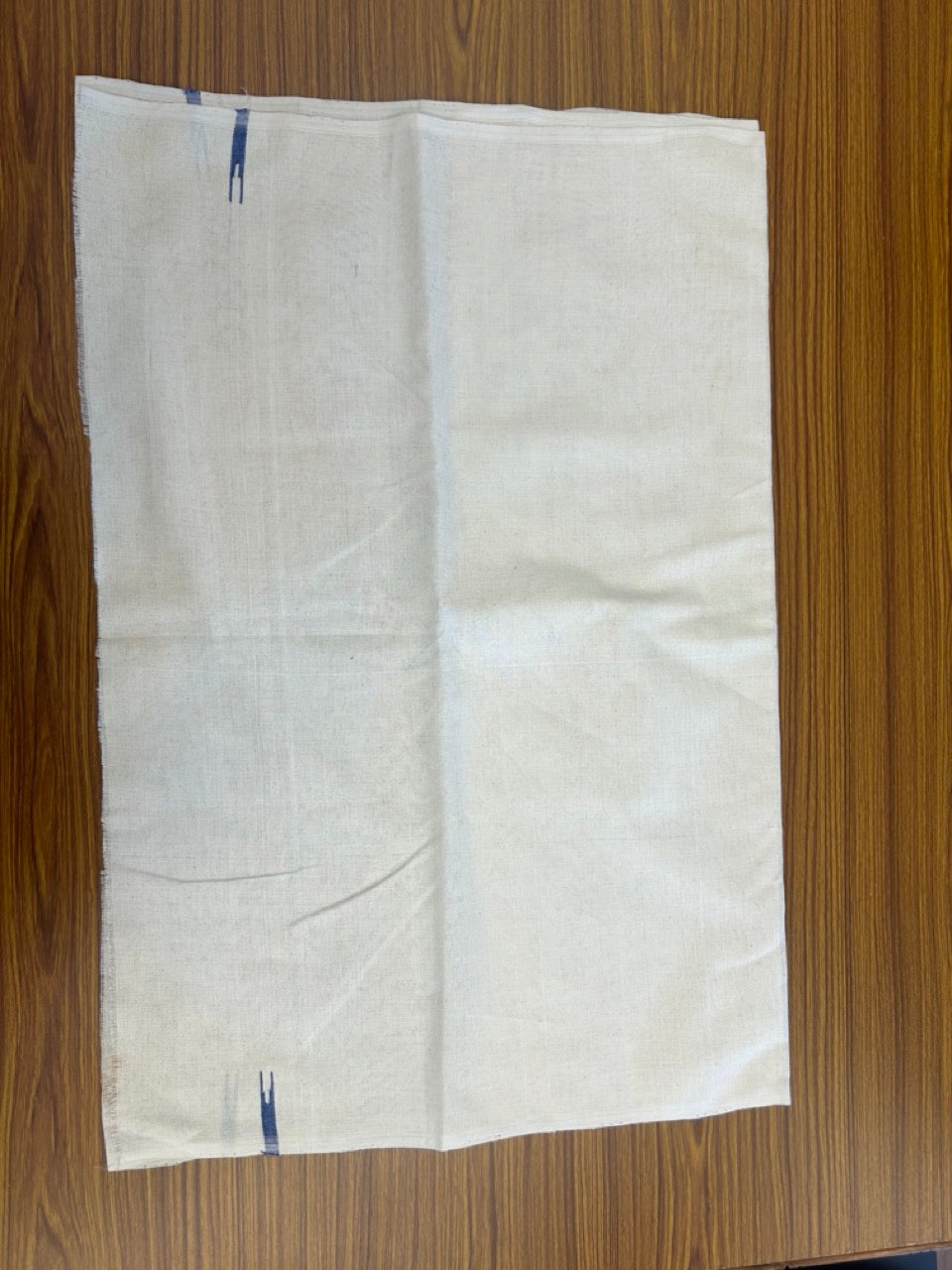 Kaitharikada - HANDLOOM Pure Cotton Kerala Towel - Thorthu - Off White Body & Blue Chutty Kara - 16KK5197ELA