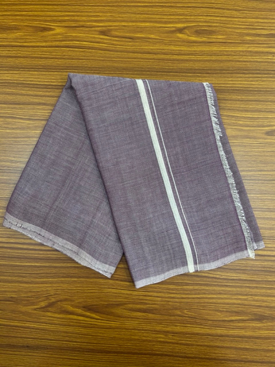 Kaitharikada - HANDLOOM Pure Cotton Kerala Towel - Thorthu - Violet Body & White Kara - 22KK5197ELA