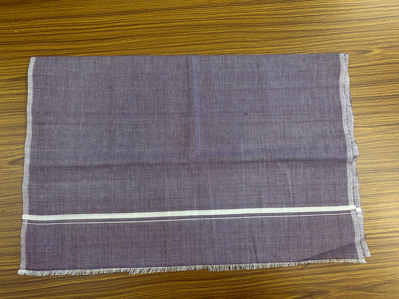 Kaitharikada - HANDLOOM Pure Cotton Kerala Towel - Thorthu - Violet Body & White Kara - 22KK5197ELA