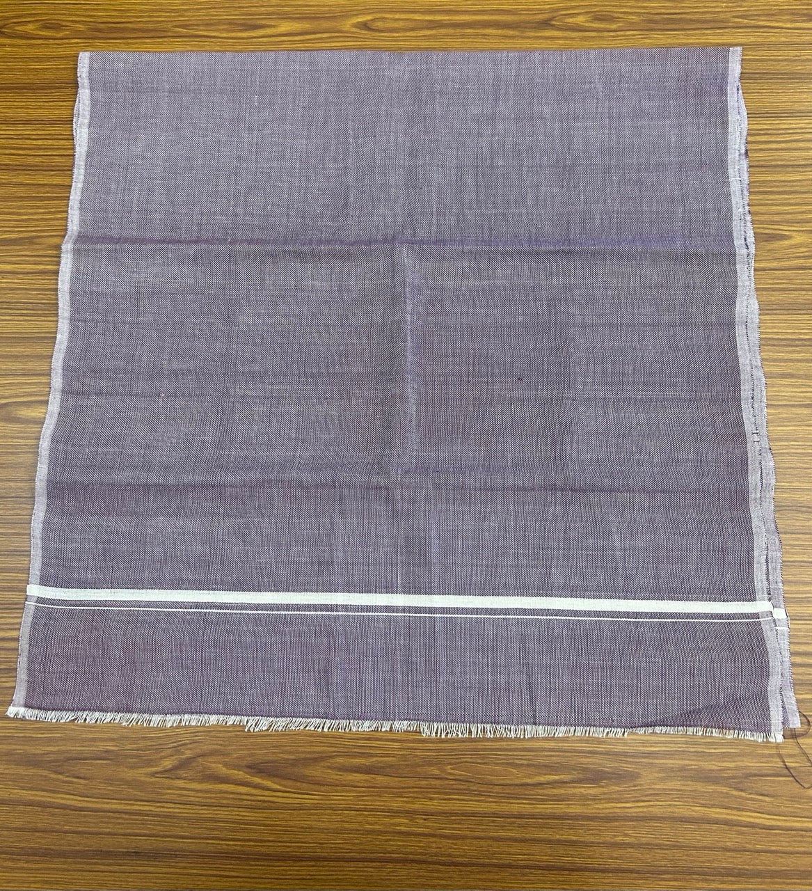 Kaitharikada - HANDLOOM Pure Cotton Kerala Towel - Thorthu - Violet Body & White Kara - 22KK5197ELA