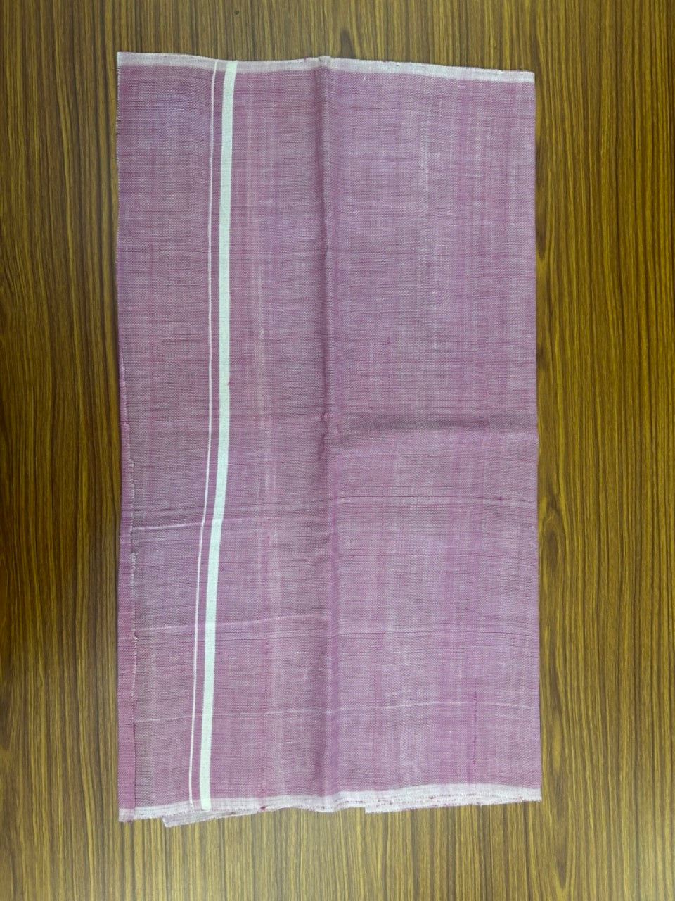 Kaitharikada - HANDLOOM Pure Cotton Kerala Towel - Thorthu - Light Magenta Body & White Kara - 24KK5197ELA