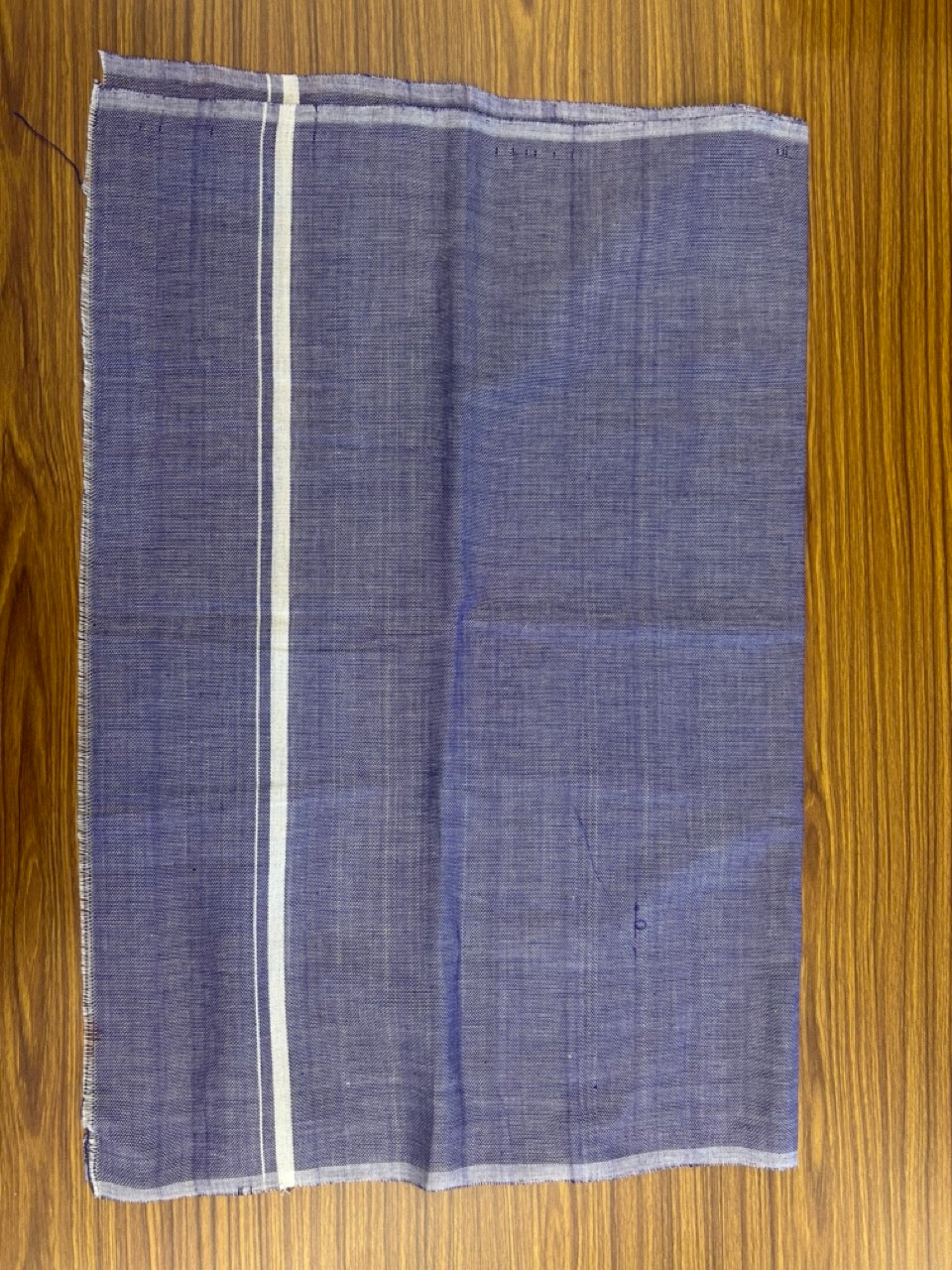 Kaitharikada - HANDLOOM Pure Cotton Kerala Towel - Thorthu - Violet Blue Body & White Kara - 26KK5197ELA
