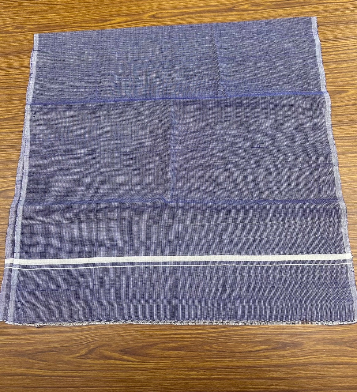Kaitharikada - HANDLOOM Pure Cotton Kerala Towel - Thorthu - Violet Blue Body & White Kara - 26KK5197ELA