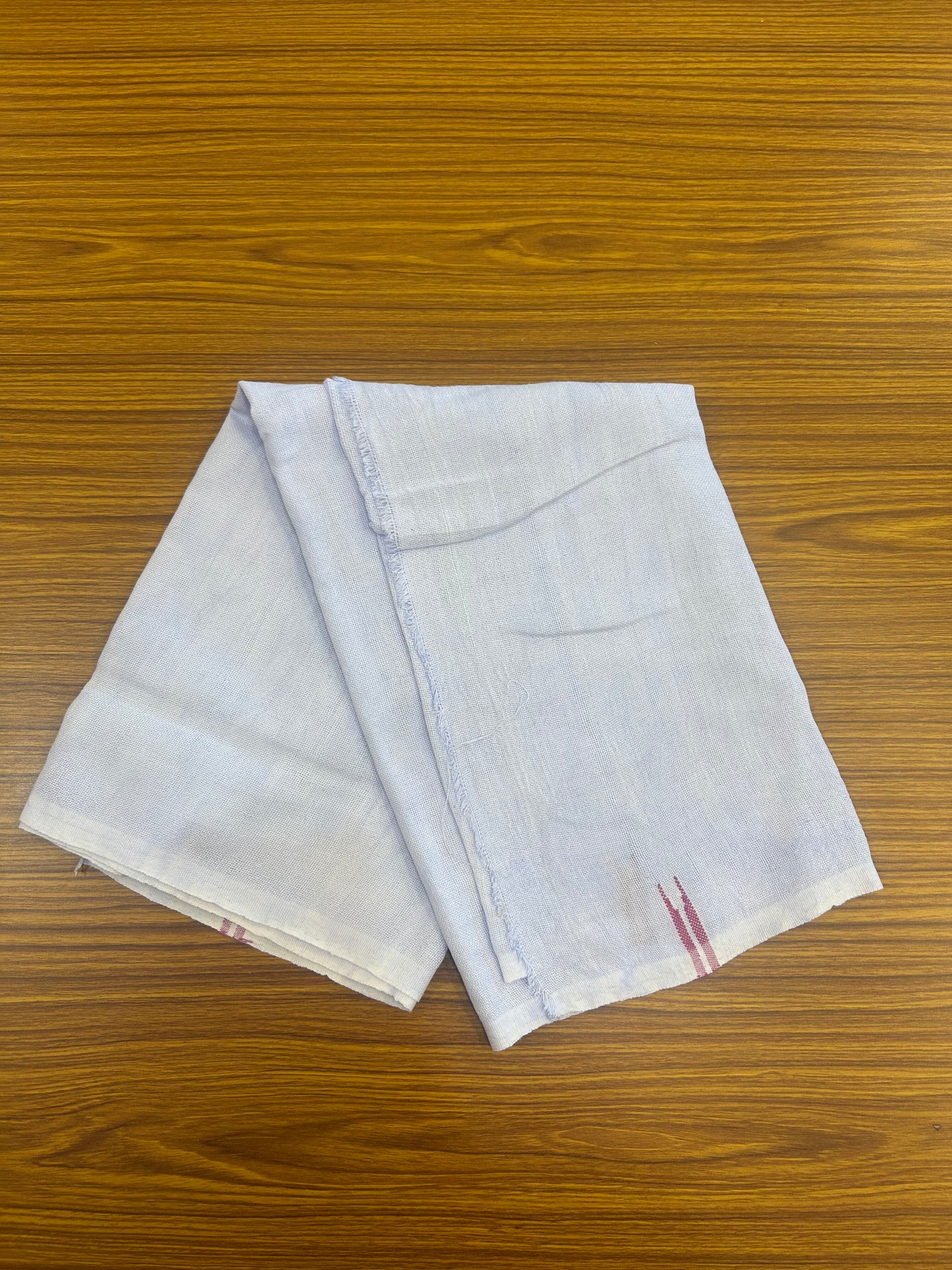 Kaitharikada - Handloom Pure Cotton Kerala Towel - Thorthu - White Body & Pink Chutty Kara - 11 KK51202 ELA