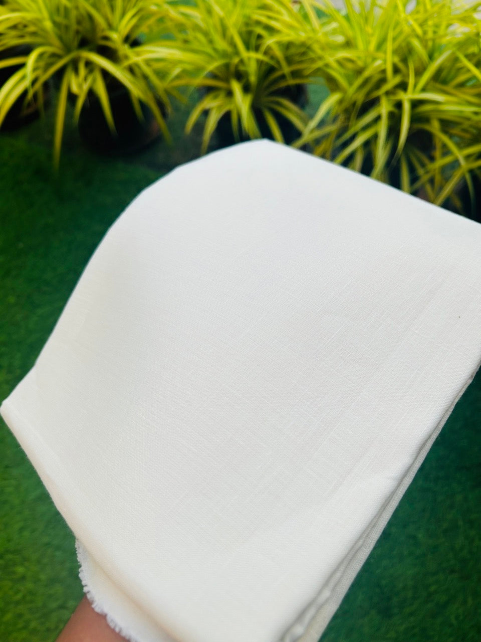 NEW! Kaitharikada Shirt Meterial - PURE WHITE - Politician Cotton Shirt & Material 200 x150(cm) (₹ 630 Per meter) - 5KK7002SAR