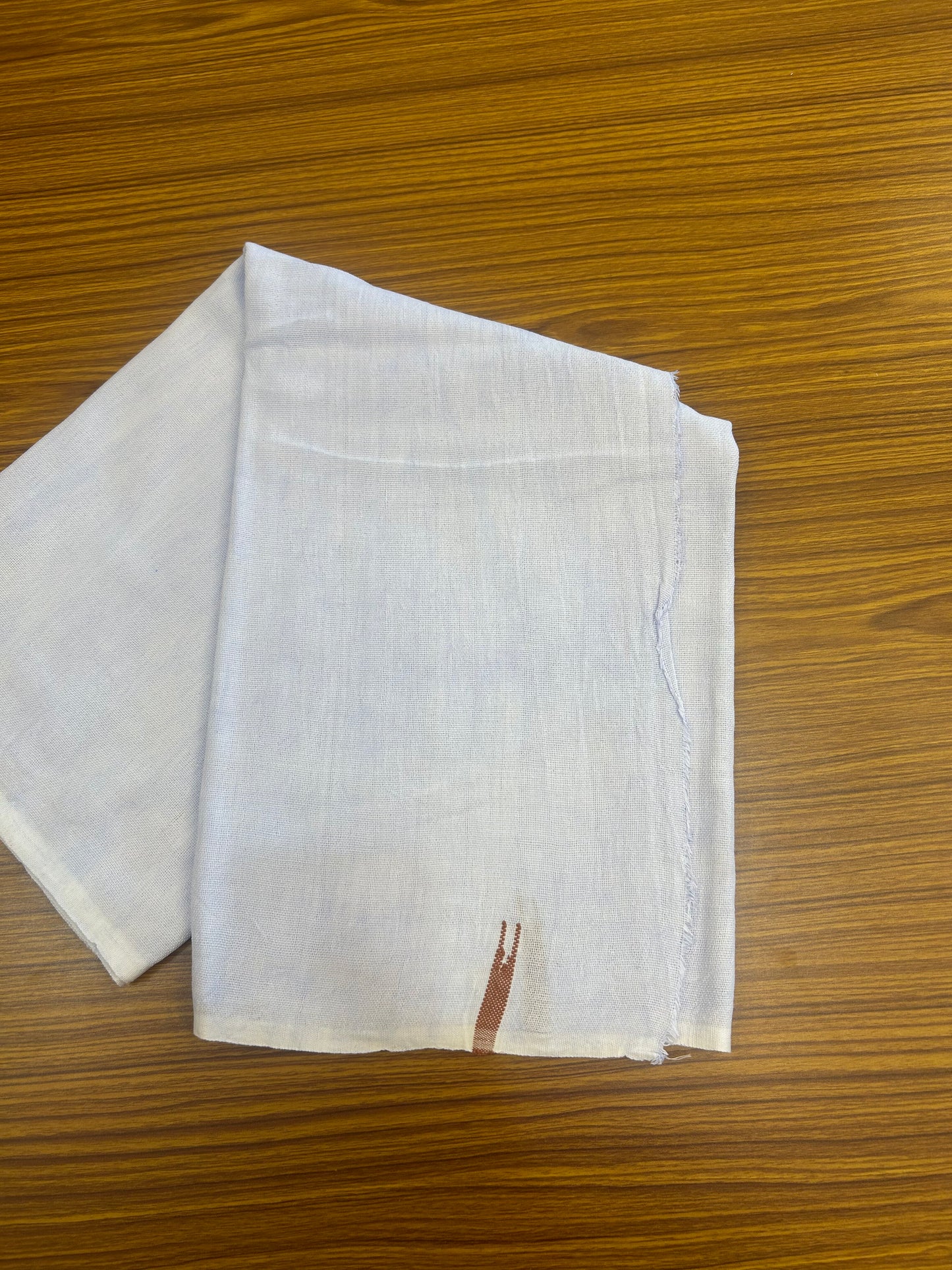 Kaitharikada - Handloom Pure Cotton Kerala Towel - Thorthu - White Body & Brown Chutty Kara - 7 KK51202 ELA
