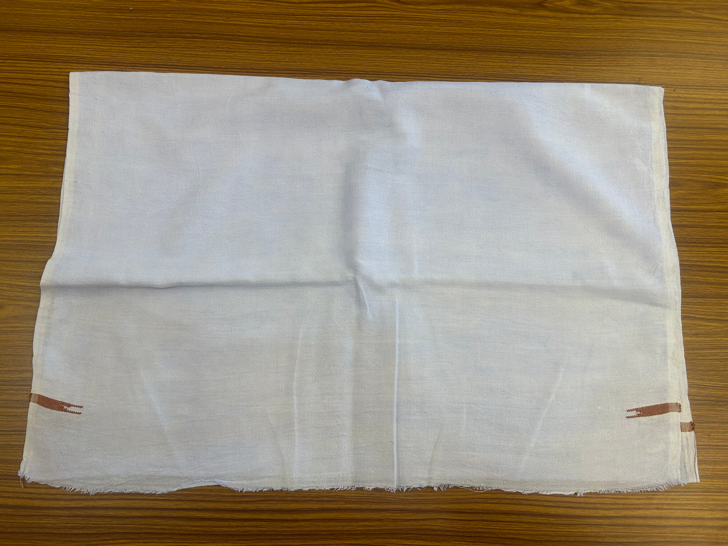 Kaitharikada - Handloom Pure Cotton Kerala Towel - Thorthu - White Body & Brown Chutty Kara - 7 KK51202 ELA