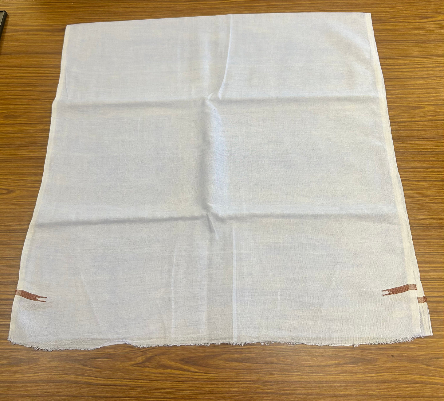 Kaitharikada - Handloom Pure Cotton Kerala Towel - Thorthu - White Body & Brown Chutty Kara - 7 KK51202 ELA