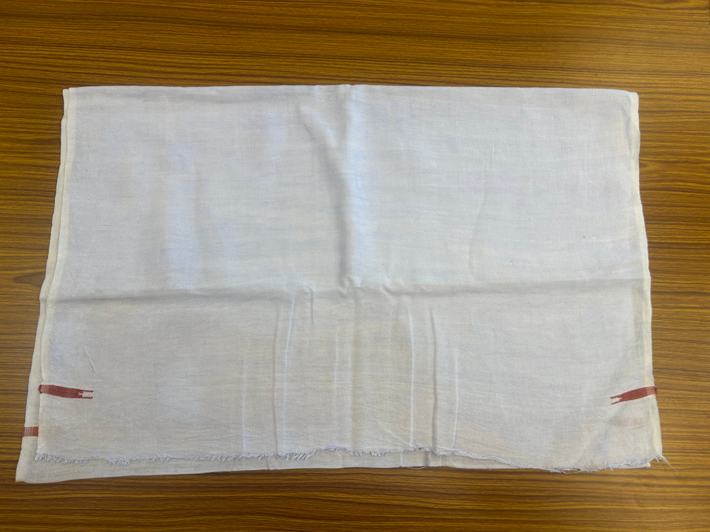 Kaitharikada - Handloom Pure Cotton Kerala Towel - Thorthu - White Body & Brick Red Chutty Kara - 6 KK51202 ELA