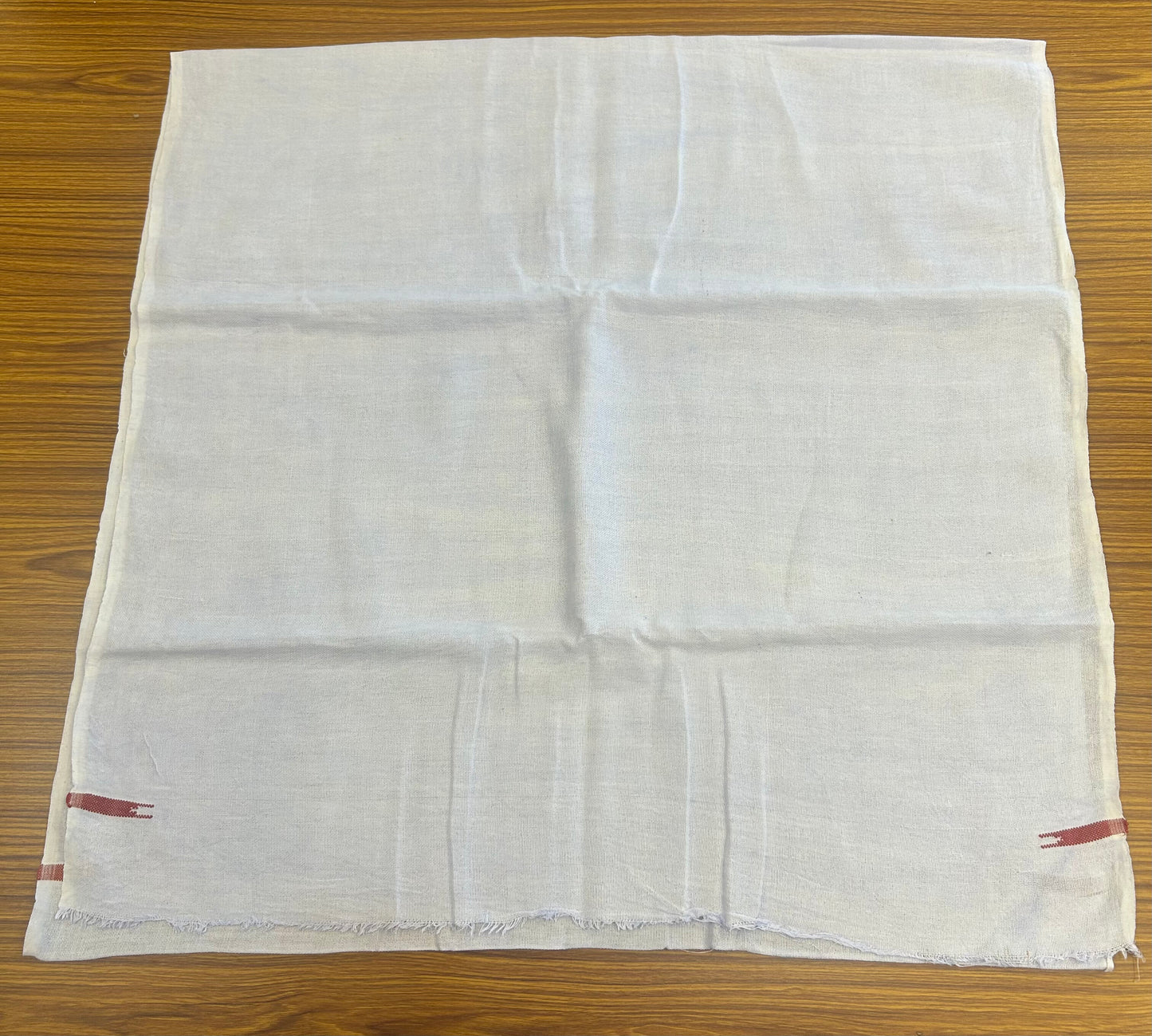 Kaitharikada - Handloom Pure Cotton Kerala Towel - Thorthu - White Body & Brick Red Chutty Kara - 6 KK51202 ELA