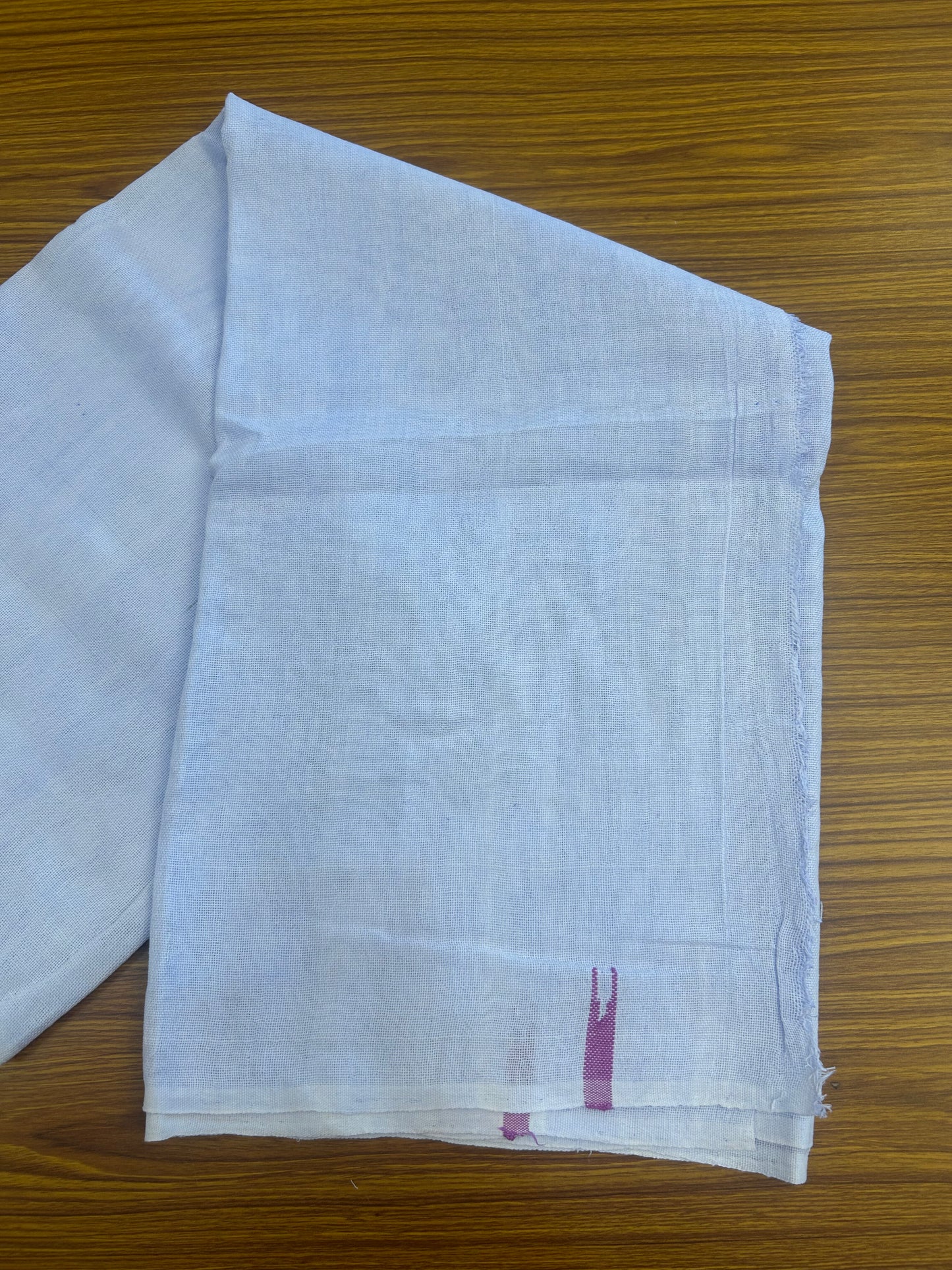 Kaitharikada - Handloom Pure Cotton Kerala Towel - Thorthu - White Body & Pink Chutty Kara- 4 KK51202 ELA