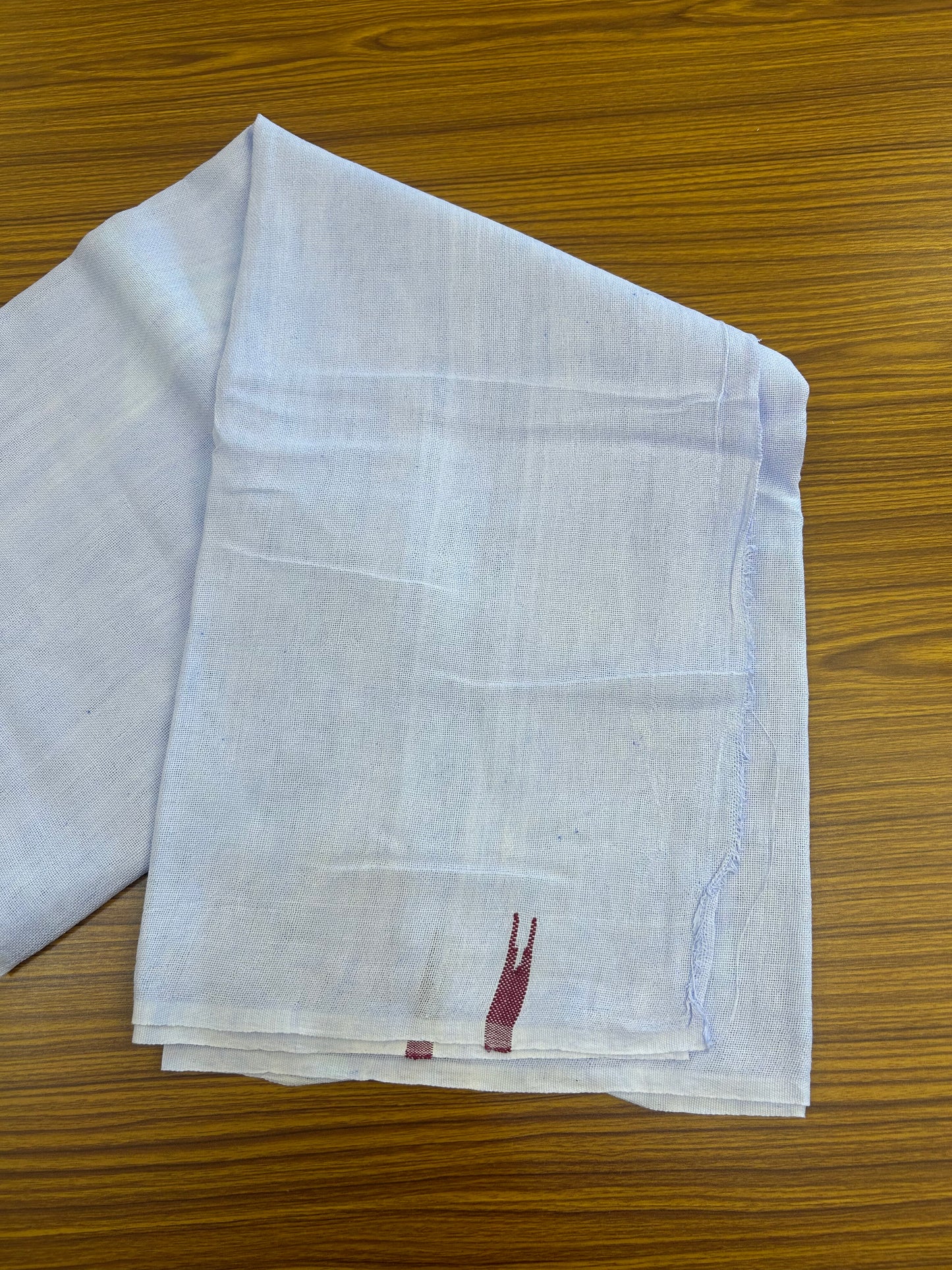 Kaitharikada - Handloom Pure Cotton Kerala Towel - Thorthu - White Body & Dark Magenta Chutty Kara- 5 KK51202 ELA