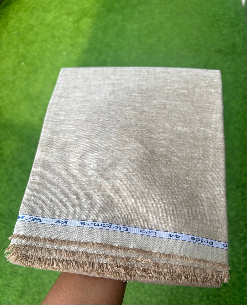 NEW! Kaitharikada Shirt Meterial - Light Brown Linen Shirt & Kurta Material 200x150(cm) (₹ 2,280 Per meter) - 1KK7002SAR